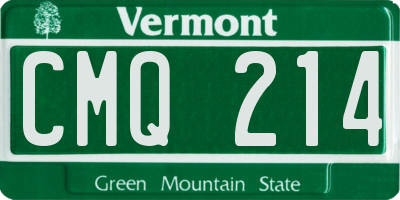 VT license plate CMQ214