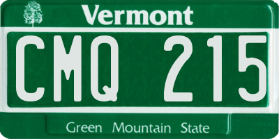 VT license plate CMQ215