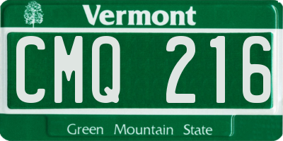 VT license plate CMQ216