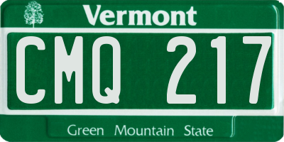 VT license plate CMQ217