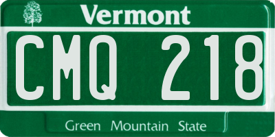 VT license plate CMQ218