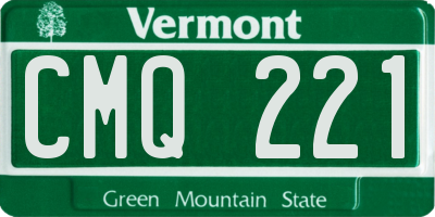 VT license plate CMQ221