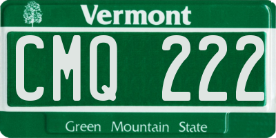 VT license plate CMQ222