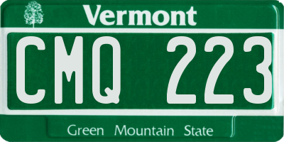 VT license plate CMQ223