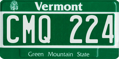 VT license plate CMQ224