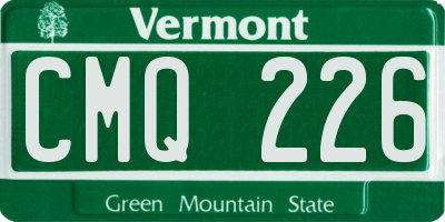 VT license plate CMQ226