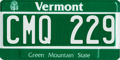 VT license plate CMQ229