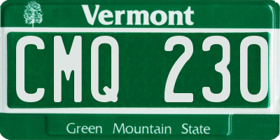 VT license plate CMQ230