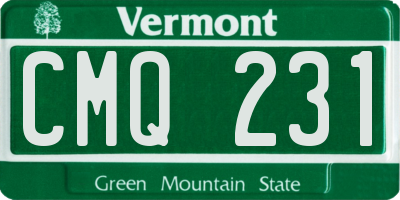 VT license plate CMQ231
