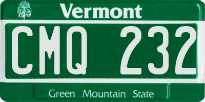 VT license plate CMQ232