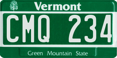 VT license plate CMQ234