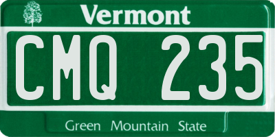 VT license plate CMQ235