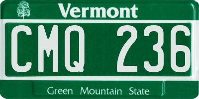 VT license plate CMQ236