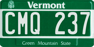 VT license plate CMQ237