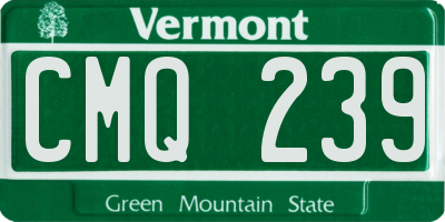 VT license plate CMQ239
