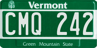 VT license plate CMQ242