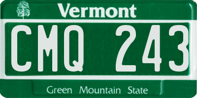 VT license plate CMQ243