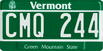 VT license plate CMQ244