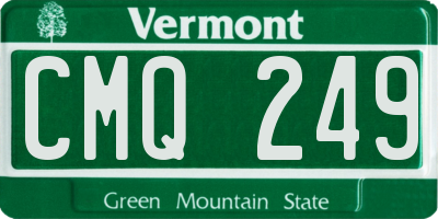 VT license plate CMQ249