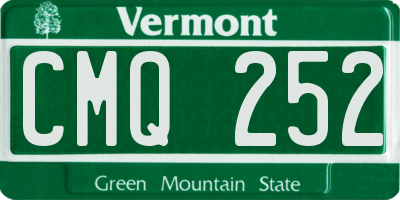 VT license plate CMQ252