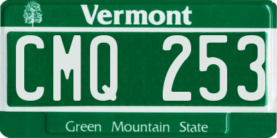 VT license plate CMQ253