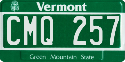 VT license plate CMQ257