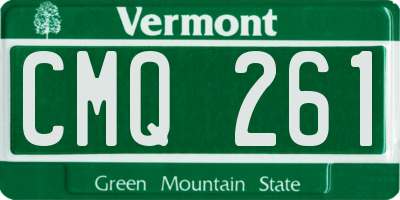 VT license plate CMQ261