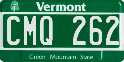 VT license plate CMQ262