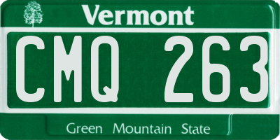 VT license plate CMQ263