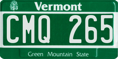 VT license plate CMQ265