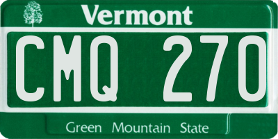 VT license plate CMQ270