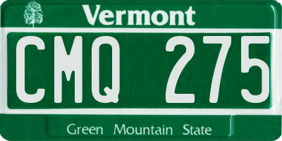 VT license plate CMQ275
