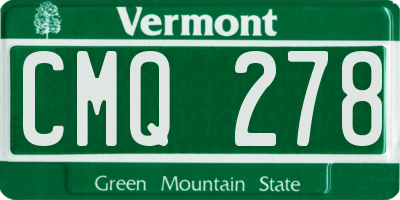 VT license plate CMQ278