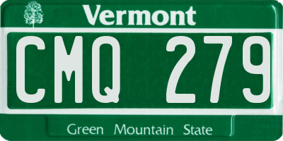 VT license plate CMQ279