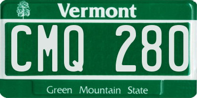 VT license plate CMQ280