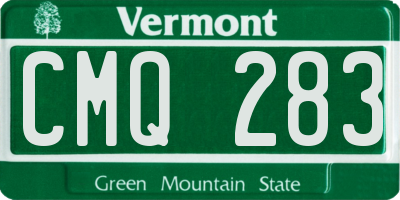 VT license plate CMQ283