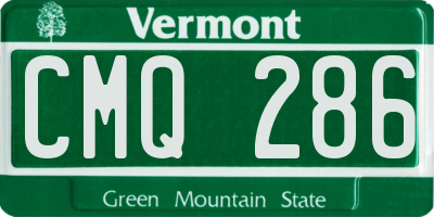 VT license plate CMQ286