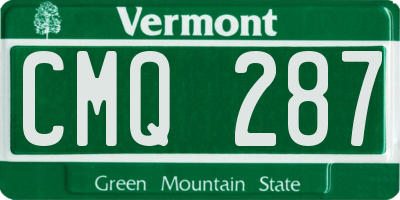 VT license plate CMQ287
