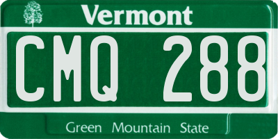 VT license plate CMQ288