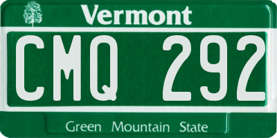 VT license plate CMQ292