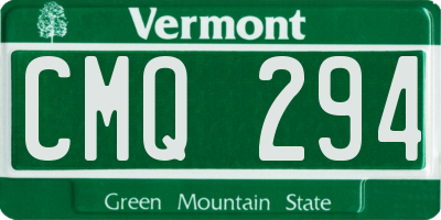 VT license plate CMQ294
