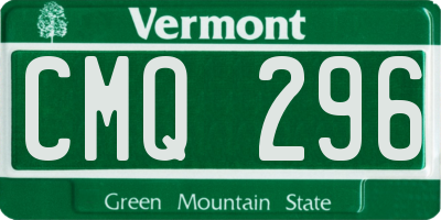 VT license plate CMQ296