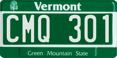 VT license plate CMQ301