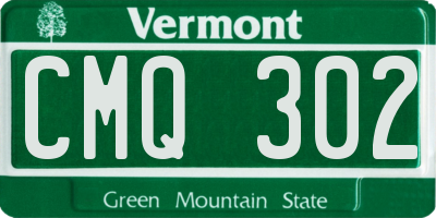 VT license plate CMQ302