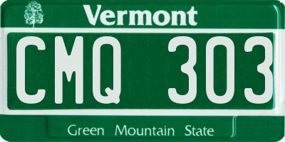 VT license plate CMQ303