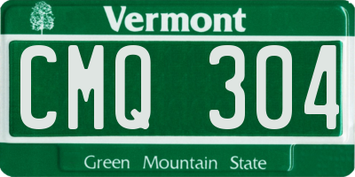 VT license plate CMQ304