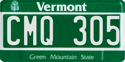 VT license plate CMQ305