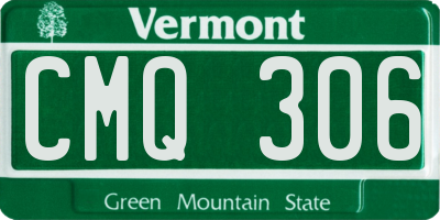 VT license plate CMQ306