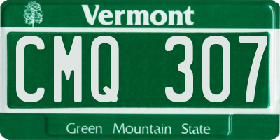 VT license plate CMQ307