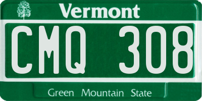 VT license plate CMQ308